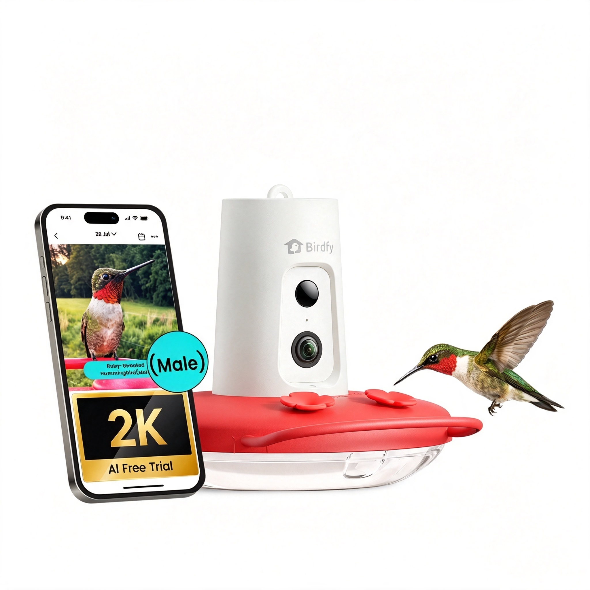 Birdfy Smart Hum Feeder Ruby 2K